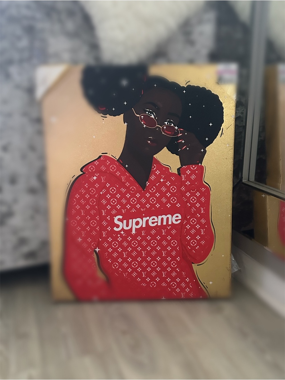Red Hoodie Artwork Canvas Print